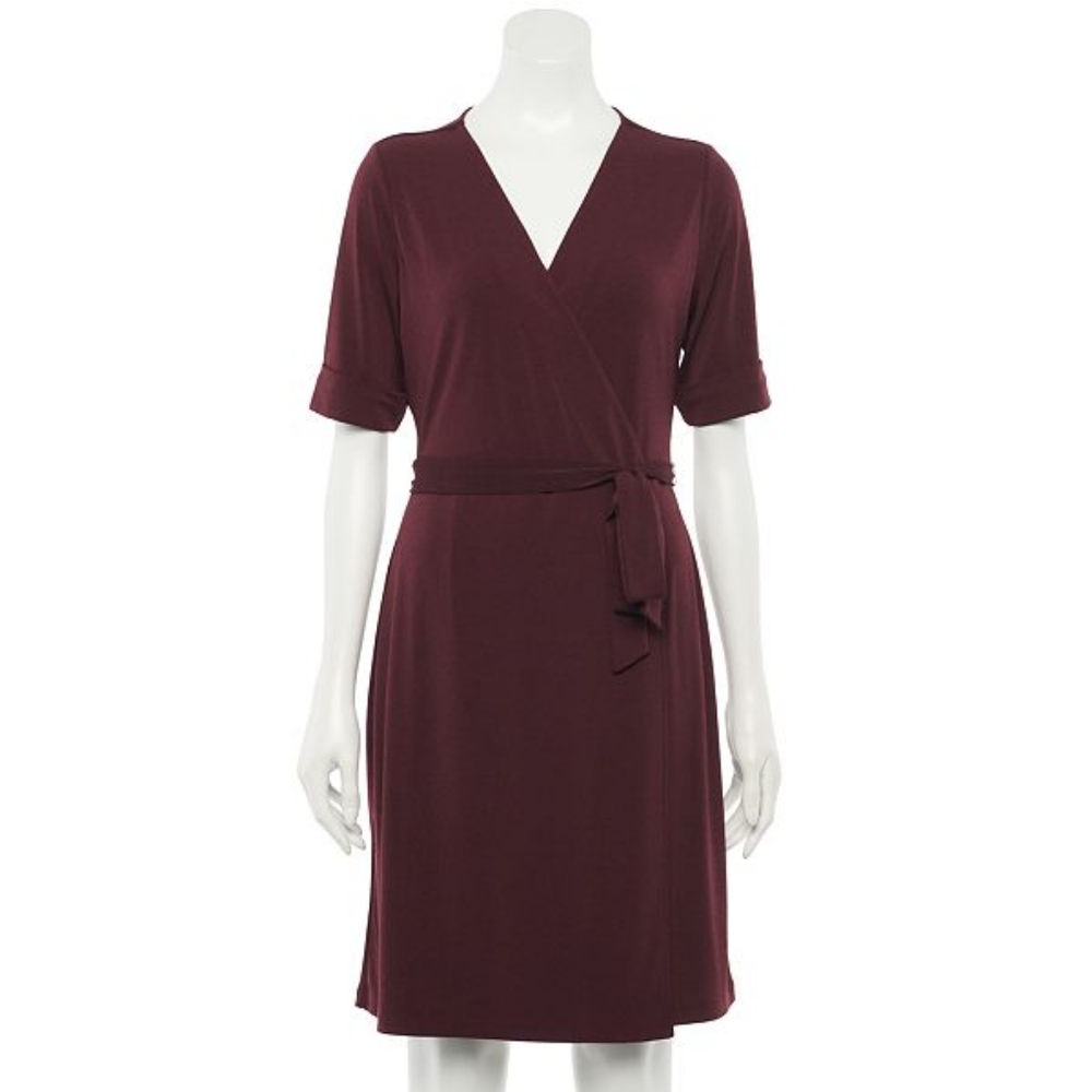 Purple wrap dress